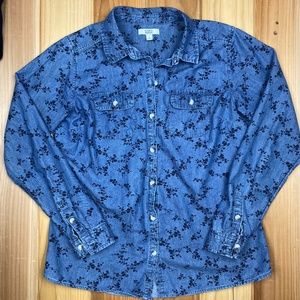 Croft & Borrow Chambray Floral Top